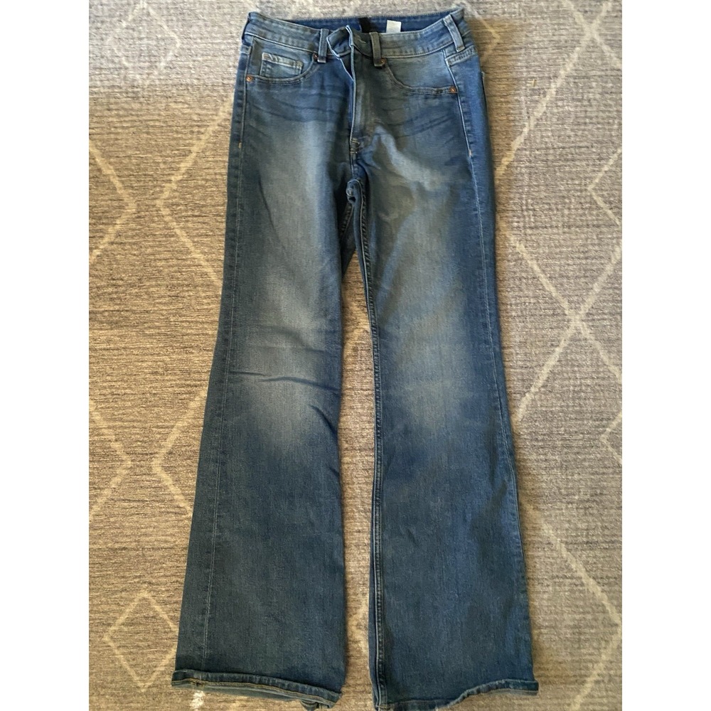 Divided Jeans Women's Sz 8 Medium Blue Wash Low Rise Bootcut VTG Hippy 70s